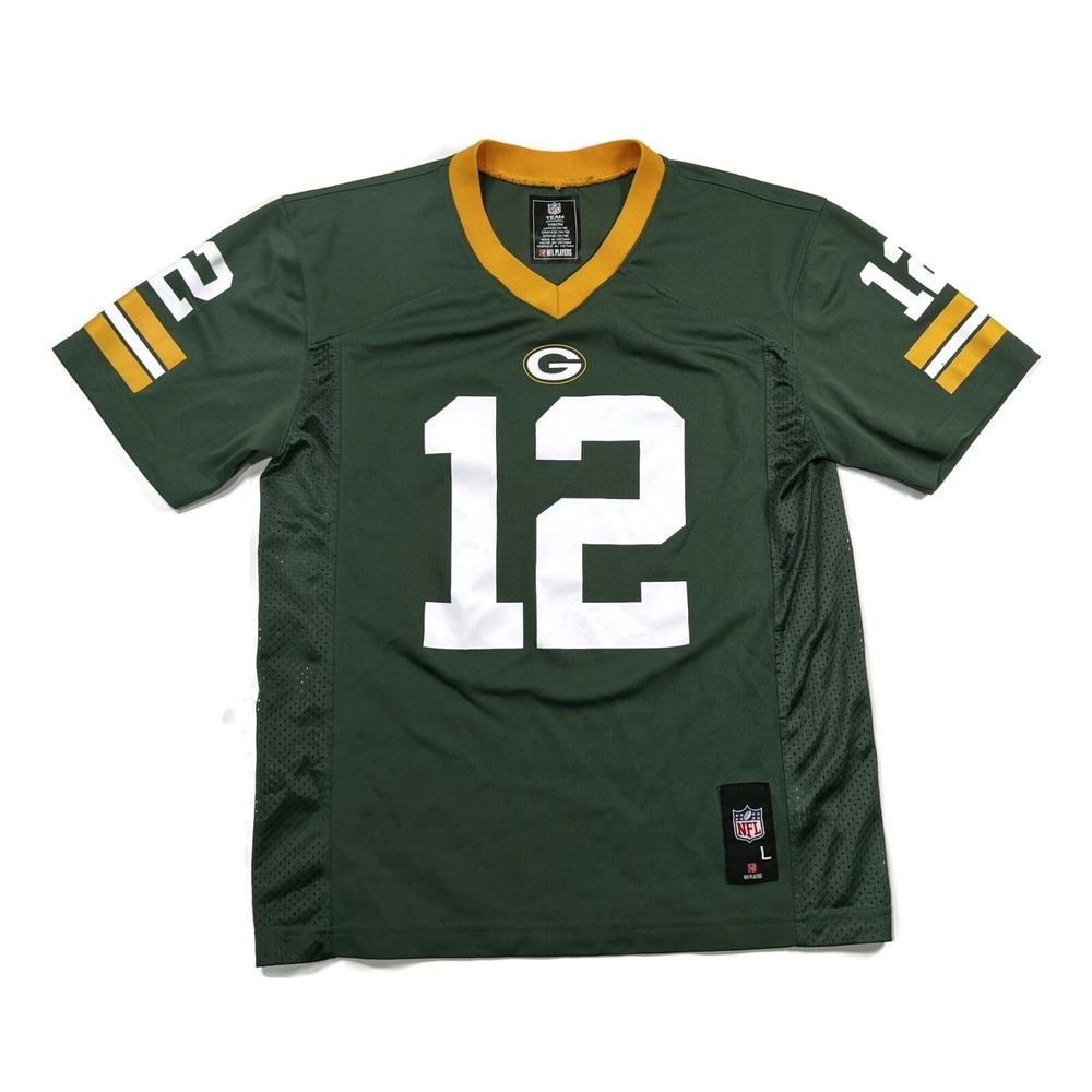 Green Bay Packers Aaron Rodgers #12 Jersey Youth‎ Large 14/16 Green NFL